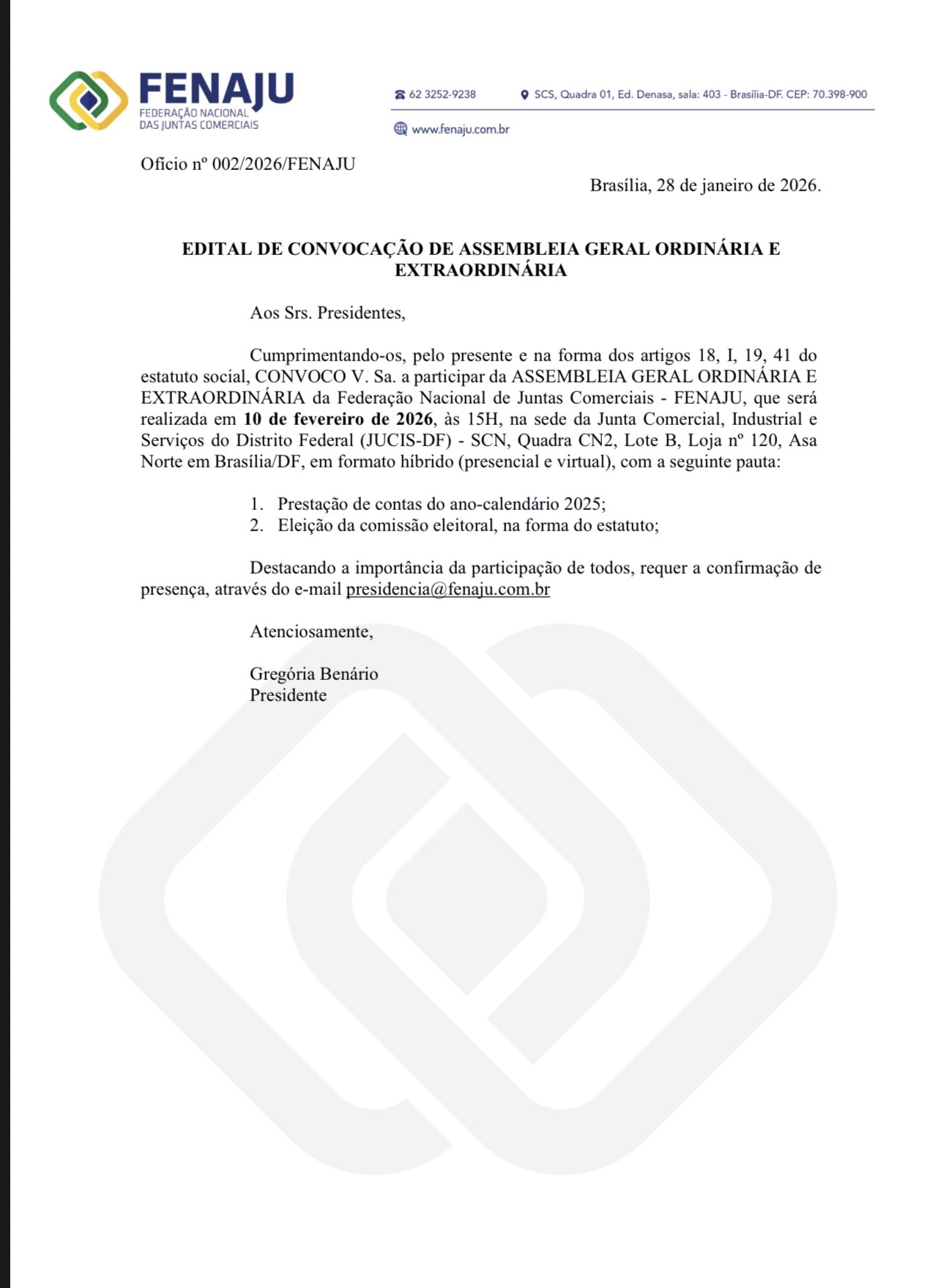 Edital de Convocação - Assembleia Geral